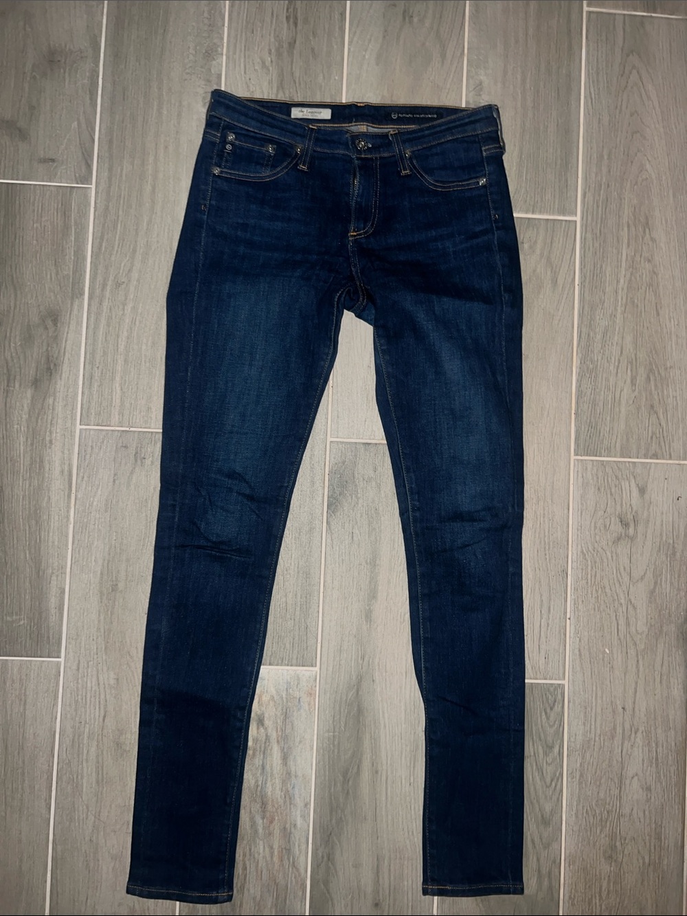AG Adriano Goldschmied Skinny Jeans in Dark Blue Wash